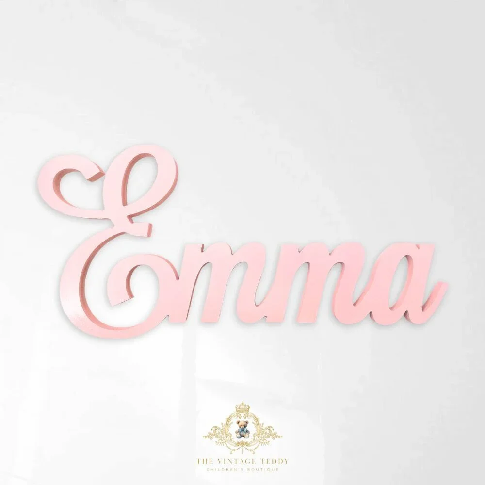 NWT Custom Personalized Wooden Children's Name Sign Nursery Kids Room Decor Emma